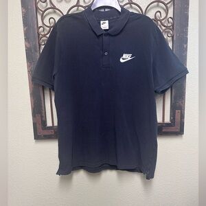 Nike black classic sportswear polo top